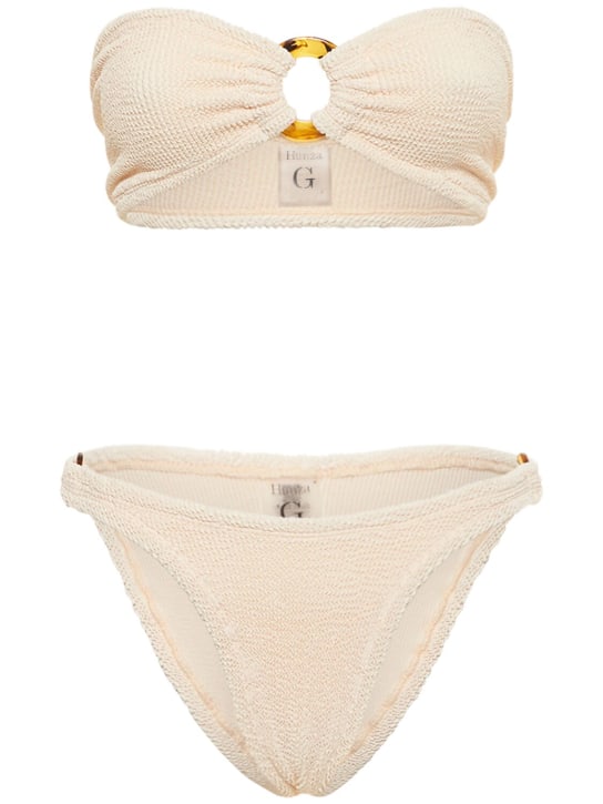 Hunza G: Gloria bandeau bikini set - Pembe - women_0 | Luisa Via Roma