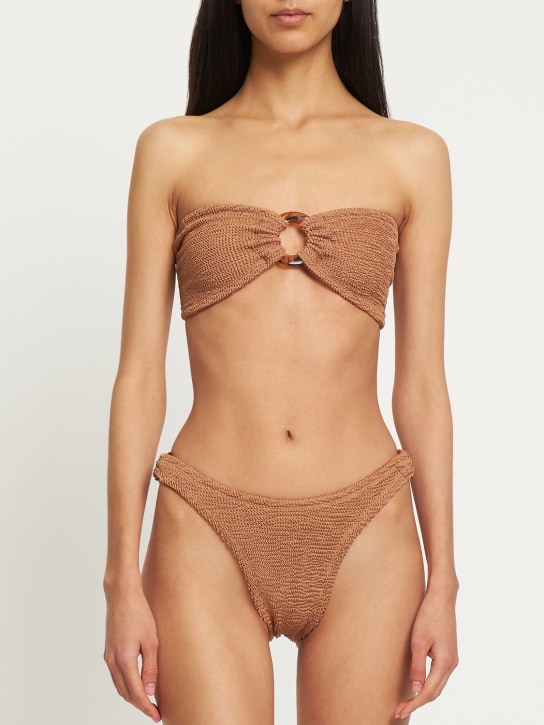 Hunza G: Gloria bandeau bikini set - Kahverengi - women_1 | Luisa Via Roma