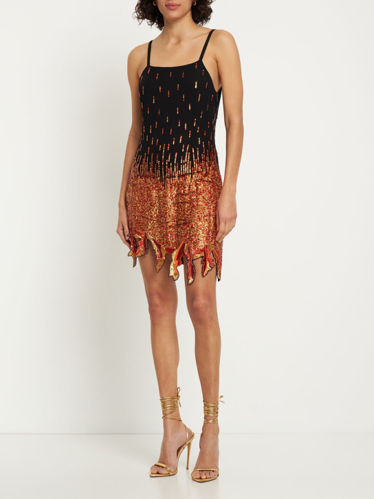 Giuseppe Di Morabito: ビスコースミニドレス - Vibrant Orange - women_1 | Luisa Via Roma