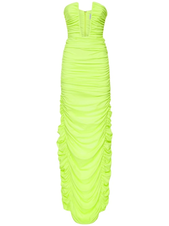 Giuseppe Di Morabito: Vestido largo de lycra sin tirantes - Amarillo Fluo - women_0 | Luisa Via Roma