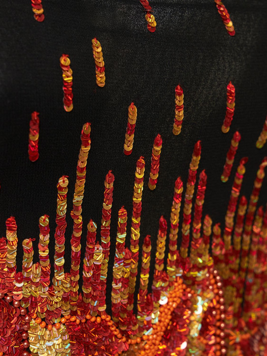 Giuseppe Di Morabito: Top asimmetrico in viscosa / decorazioni - Vibrant Orange - women_1 | Luisa Via Roma