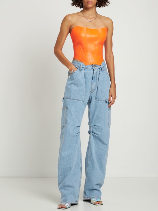 Strapless latex bustier top - Thumbnail 2