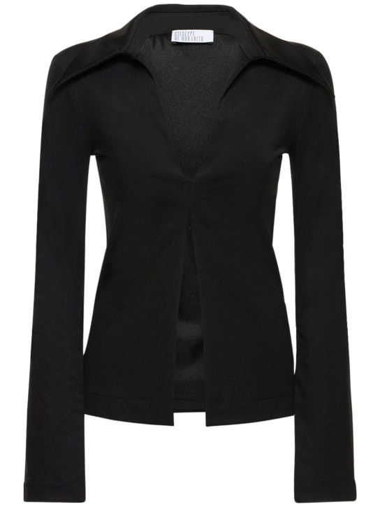 Giuseppe Di Morabito: Camicia in Lycra stretch - Nero - women_0 | Luisa Via Roma
