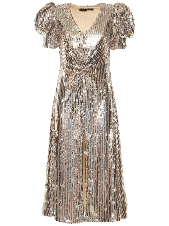 Rotate: Sierina embellished midi dress - Silver - women_0 | Luisa Via Roma