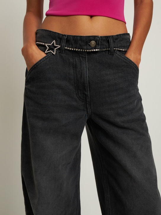 Alessandra Rich: Ceinture en cristaux à pendentifs étoiles - Argent/Cristal - women_1 | Luisa Via Roma