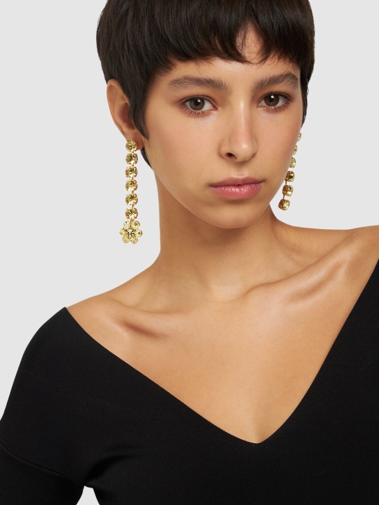 Magda Butrym: Colored crystal mismatched earrings - Green/Crystal - women_1 | Luisa Via Roma