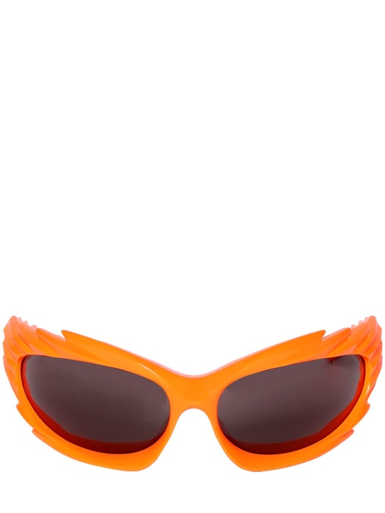 Balenciaga: 0255S Spike rectangle acetate sunglasses - Neon Orange - women_0 | Luisa Via Roma