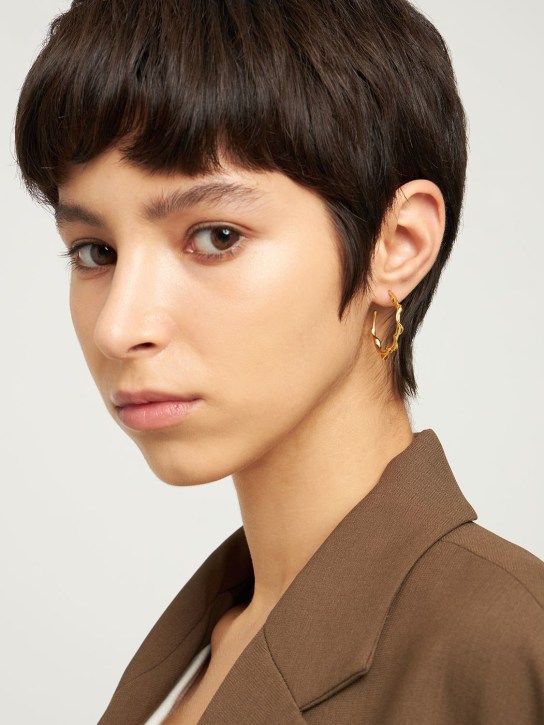 Maria Black: Nuri 25 mono hoop earring - Gold - women_1 | Luisa Via Roma