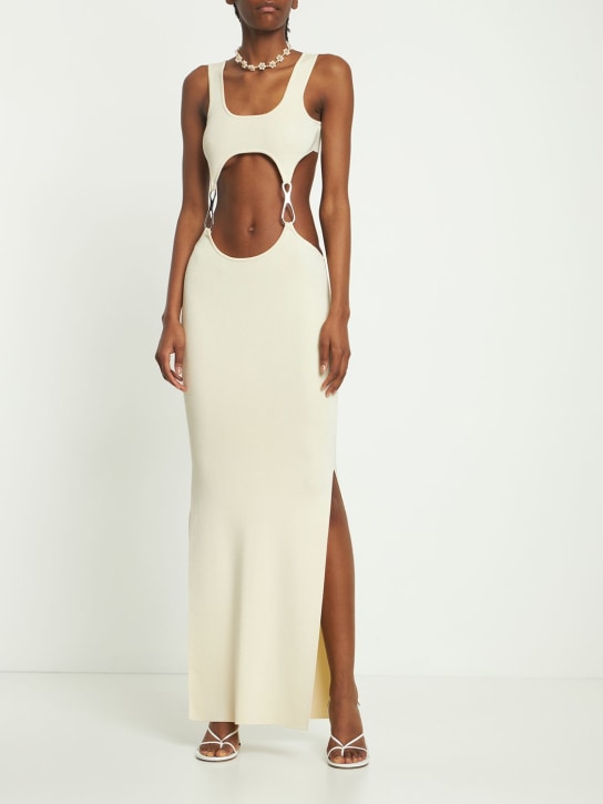 Aya Muse: LVR独家Heri粘胶纤维长款连衣裙 - 白色 - women_1 | Luisa Via Roma