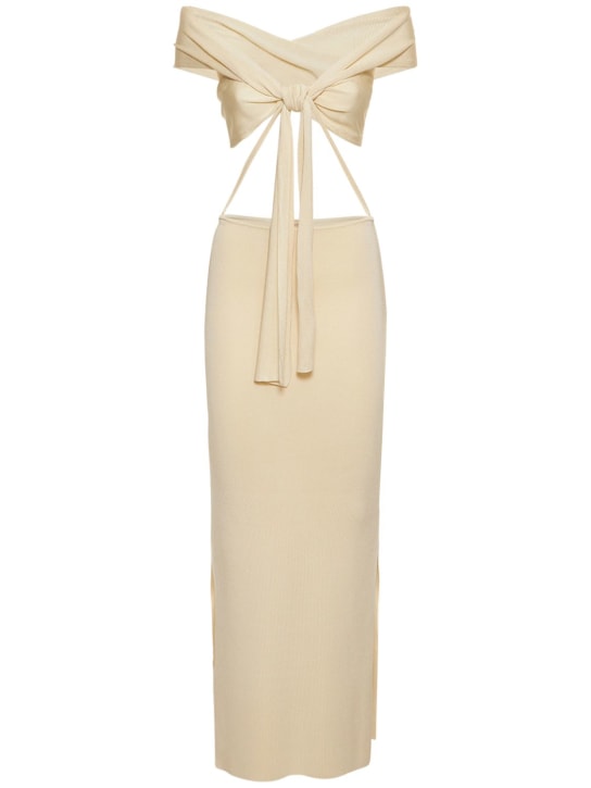 Aya Muse: LVR独家Plero粘胶纤维长款连衣裙 - 米白色 - women_0 | Luisa Via Roma