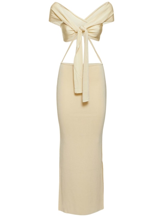 Aya Muse: LVR 익스클루시브 Plero 비스코스 롱 드레스 - 베이지 - women_0 | Luisa Via Roma