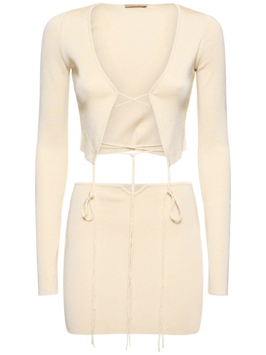 Aya Muse: LVR Exclusive Vestido corto de viscosa - Beige - women_0 | Luisa Via Roma