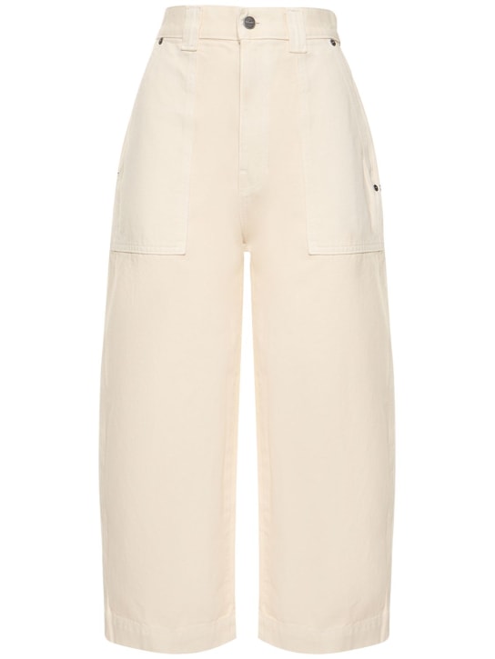 Khaite: Jeans de algodón con cintura alta - Blanco - women_0 | Luisa Via Roma