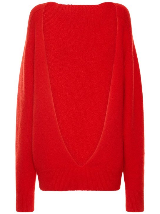 The Row: Chevro open front cashmere knit sweater - Red - women_0 | Luisa Via Roma