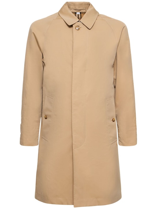 Burberry: Trench-coat en coton Camden - Miel - men_0 | Luisa Via Roma