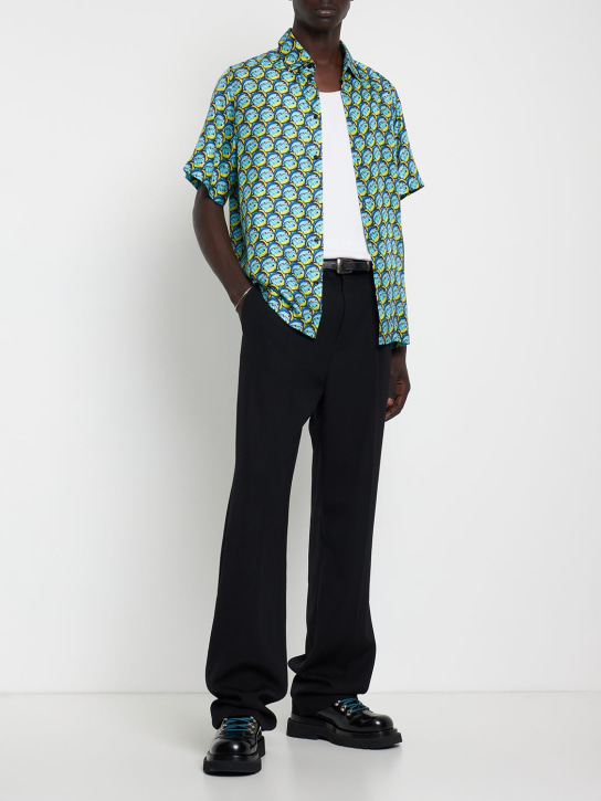 Botter: Fish printed silk shirt - Blau - men_1 | Luisa Via Roma