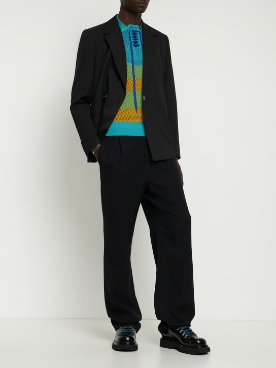 Botter: Pleated wool pants - Black - men_1 | Luisa Via Roma