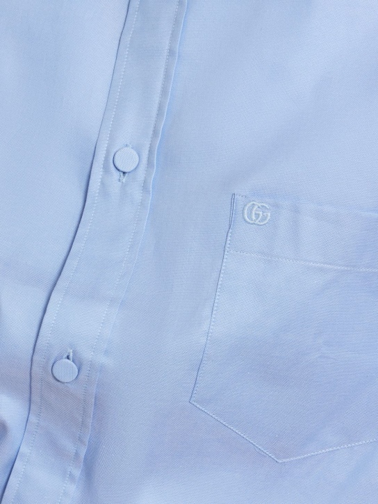 Gucci: Cotton shirt - Light Blue - men_1 | Luisa Via Roma