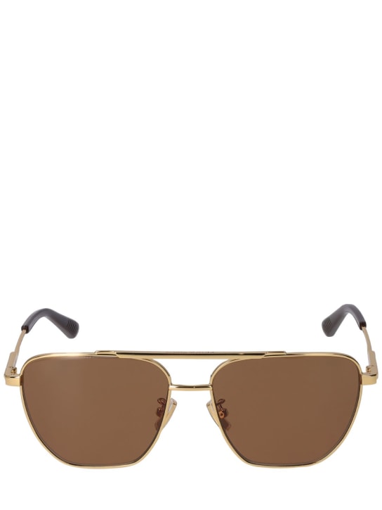 Bottega Veneta: BV1236S metal sunglasses - Gold/Brown - women_0 | Luisa Via Roma