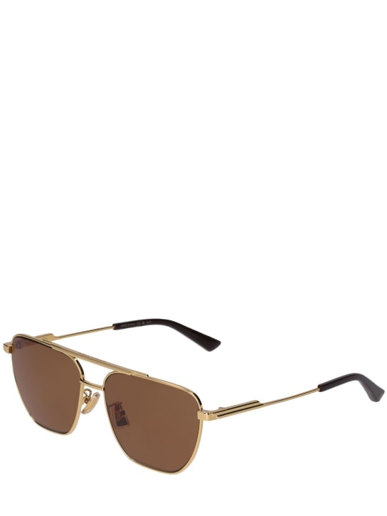 Bottega Veneta: BV1236S metal sunglasses - Gold/Brown - women_1 | Luisa Via Roma