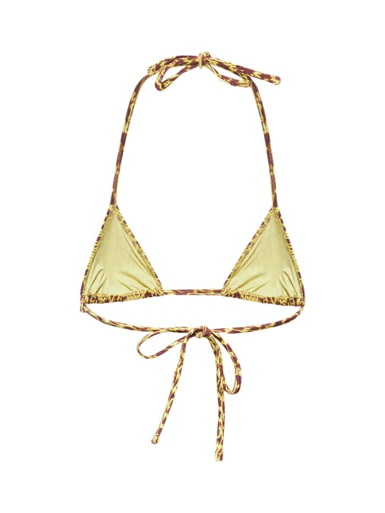 Tropic Of C: Haut de bikini triangle imprimé Praia - Yellow/Multi - women_1 | Luisa Via Roma