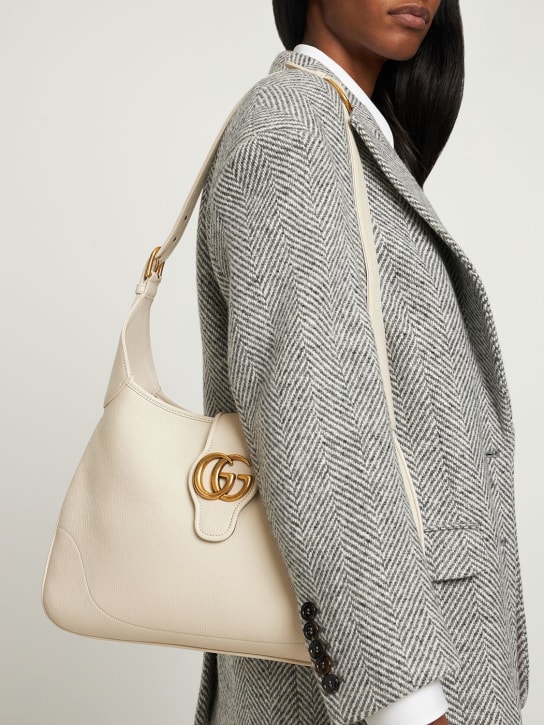 Gucci: Aphrodite leather hobo bag - Mystic White - women_1 | Luisa Via Roma