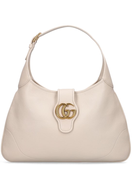 Gucci: Aphrodite leather hobo bag - Mystic White - women_0 | Luisa Via Roma