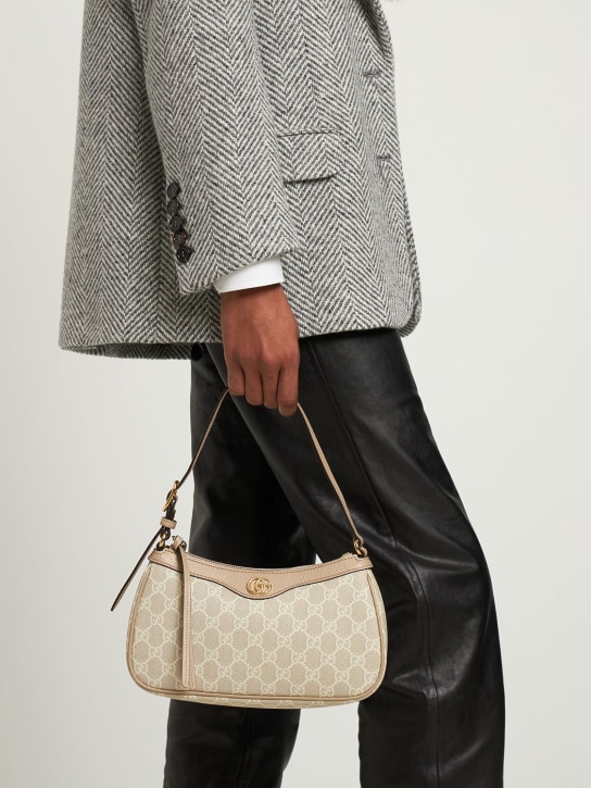 Gucci: Ophidia GG canvas shoulder bag - Beige - women_1 | Luisa Via Roma