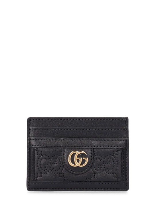 Gucci: GG Matelassé leather card case - Schwarz - women_0 | Luisa Via Roma