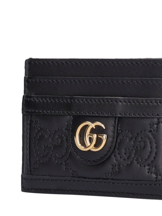 Gucci: Porta carte di credito in pelle GG matelassé - Nero - women_1 | Luisa Via Roma