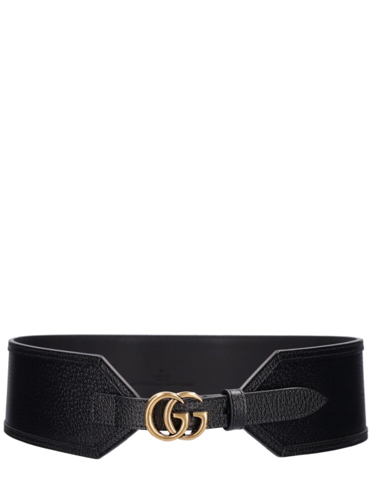 Gucci: 70mm breiter Ledergürtel für die Taille - Schwarz - women_0 | Luisa Via Roma