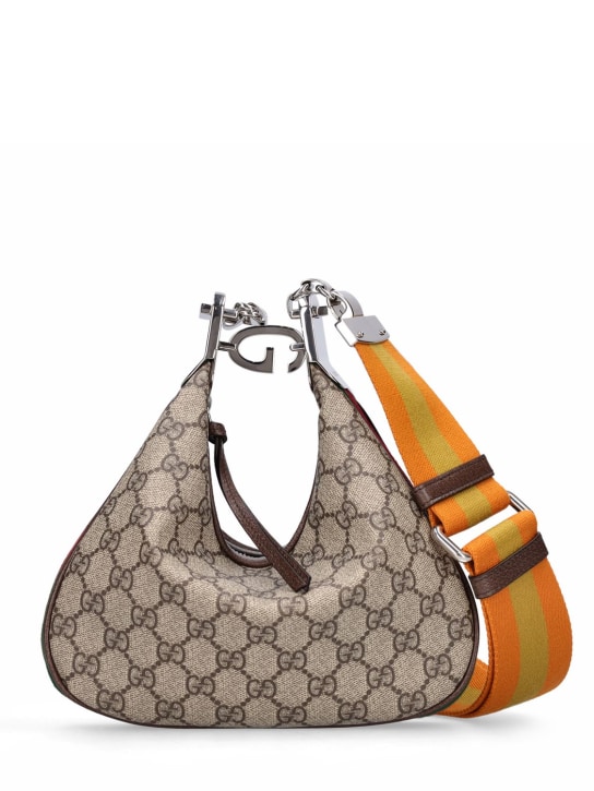 Gucci: Mini Attaché GG Supreme hobo bag - Beige/Ebony - women_0 | Luisa Via Roma