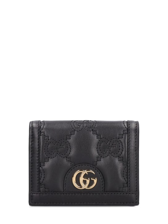 Gucci: Matelassé leather wallet - Black - women_0 | Luisa Via Roma