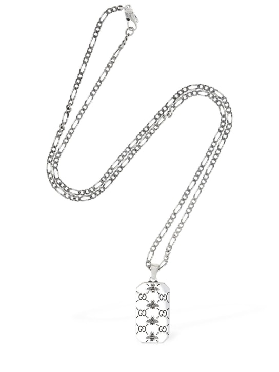 Gucci: Gucci signature silver necklace - Silver - men_1 | Luisa Via Roma