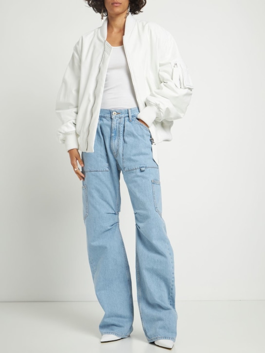 The Attico: Anja Napa leather bomber jacket - Weiß - women_1 | Luisa Via Roma