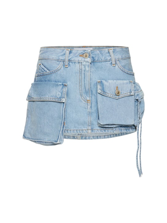 The Attico: Fay denim mini skirt w/ pockets - Denim - women_0 | Luisa Via Roma