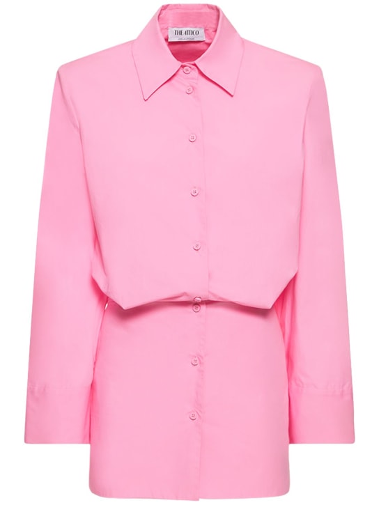 The Attico: Margot canvas shirt style mini dress - Pink - women_0 | Luisa Via Roma