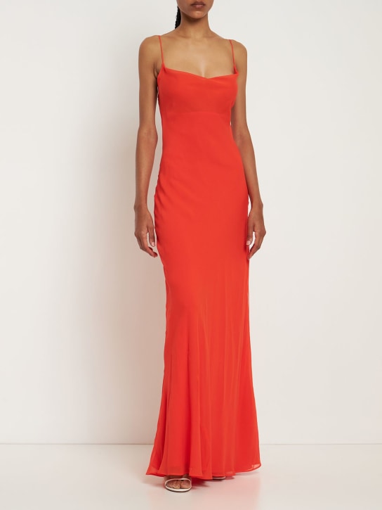 The Andamane: Isabelle silk georgette long dress - women_1 | Luisa Via Roma