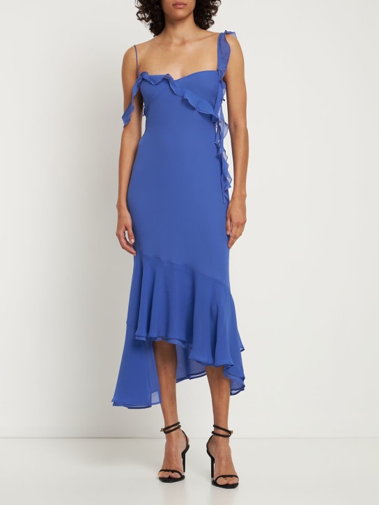 The Andamane: Miranda silk georgette long dress - Blue - women_1 | Luisa Via Roma