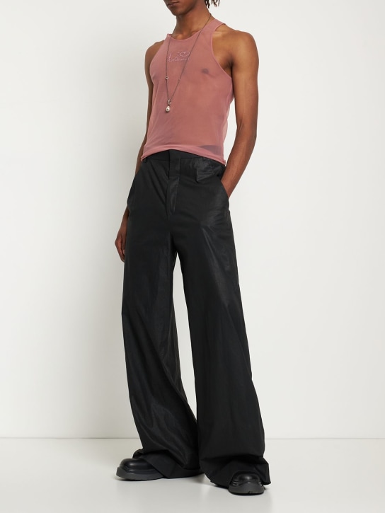 Ludovic de Saint Sernin: Embellished logo mesh tank top - Pink - men_1 | Luisa Via Roma