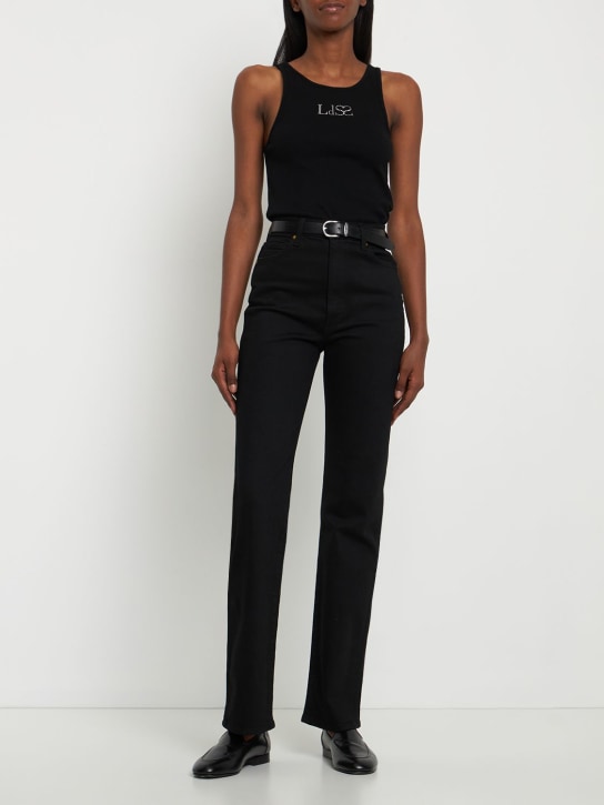 Ludovic de Saint Sernin: Crystal logo jersey tank top - Black - men_0 | Luisa Via Roma