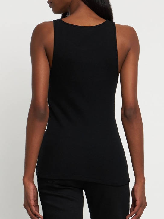 Ludovic de Saint Sernin: Crystal logo jersey tank top - Black - men_1 | Luisa Via Roma