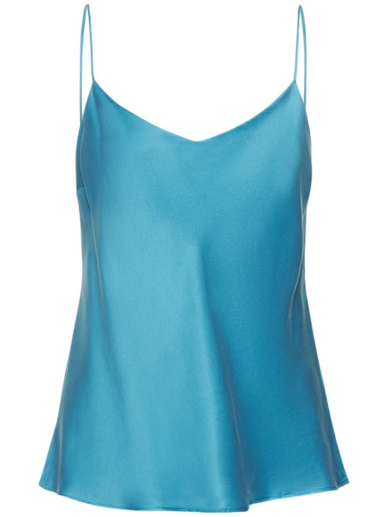 Asceno: The Milos satin top - Blau - women_0 | Luisa Via Roma