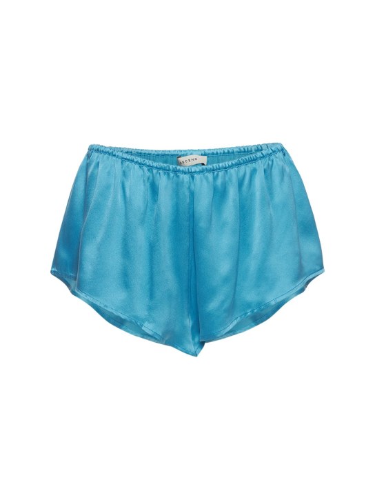 Asceno: The Venice satin shorts - Blue - women_0 | Luisa Via Roma