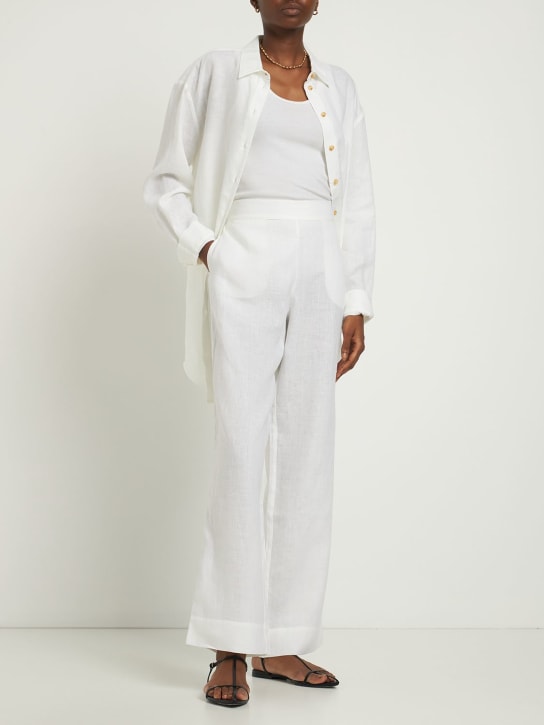 Asceno: PYJAMAHOSE "THE LONDON“ - Weiß - women_1 | Luisa Via Roma