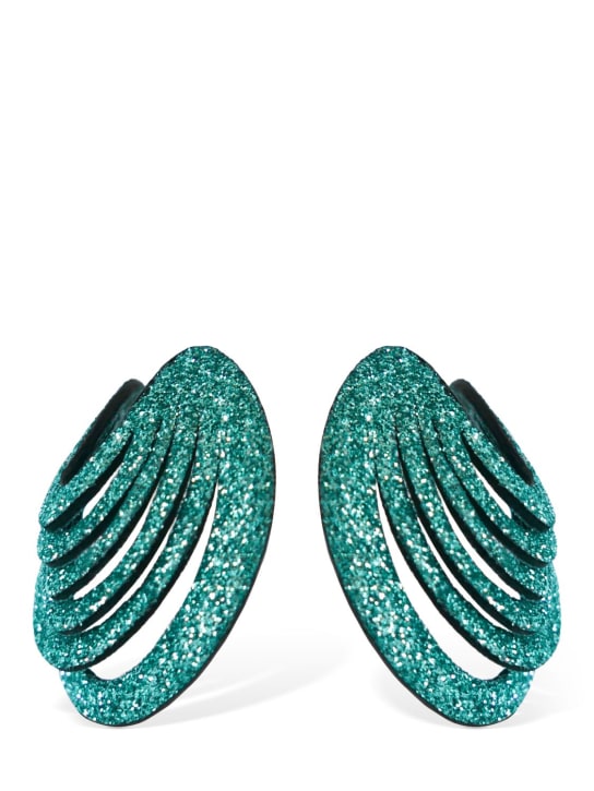 So-le Studio: Lieve leather stud earrings - Turquoise - women_0 | Luisa Via Roma