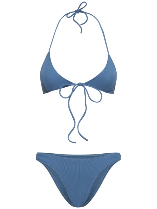 Lido: Tredici ribbed bikini - Mid Blue - women_0 | Luisa Via Roma