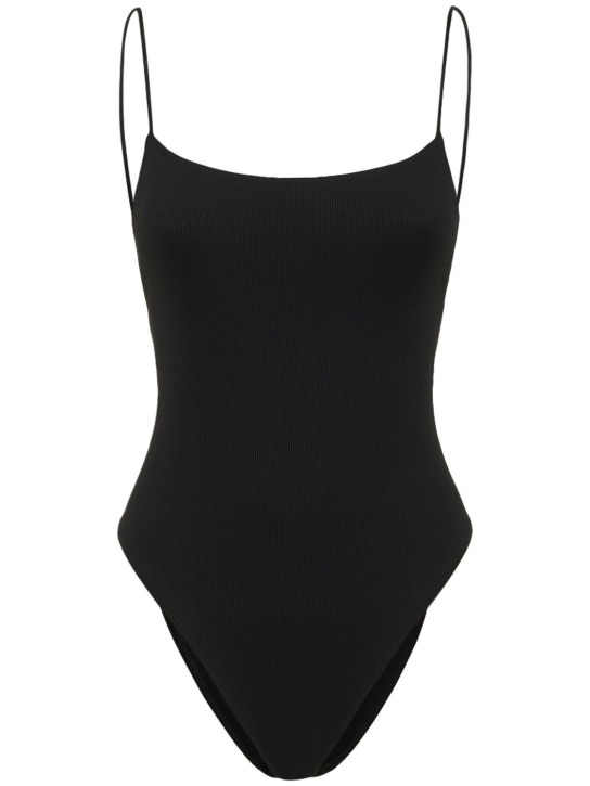 Lido: Bañador entero acanalado - Negro - women_0 | Luisa Via Roma