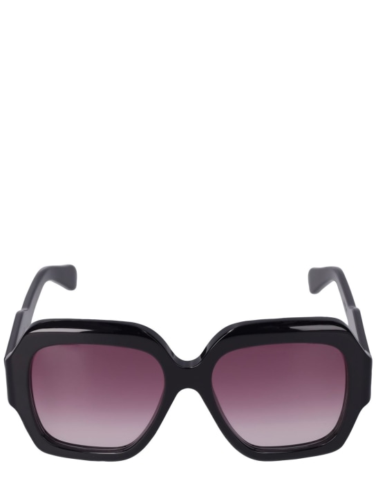 Chloé: Reace oversize bio-acetate sunglasses - Siyah/Kırmızı - women_0 | Luisa Via Roma