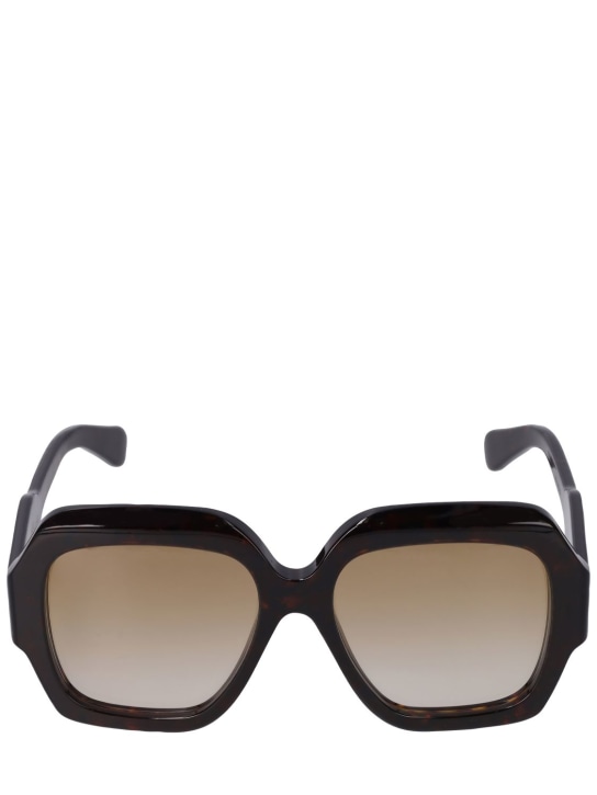 Chloé: Reace oversize bio-acetate sunglasses - Havana/Brown - women_0 | Luisa Via Roma